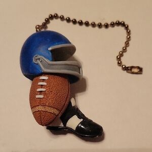 Blue Football Helmet + Football + Cleat Ceiling Fan Light Pull – Hand-Painted 3D
